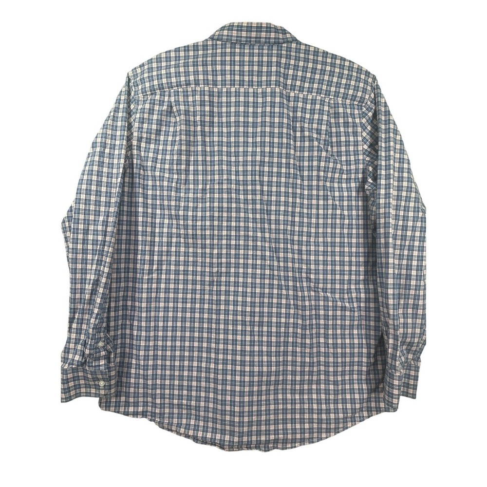 George Mens XL Classic Fit Button-Down Shirt Blue/Pink Plaid Wrinkle Resistant - Picture 8 of 8